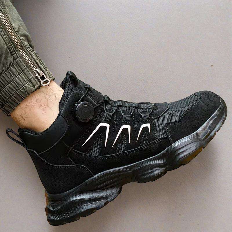 Men's Comfortable Work Shoes Breathable Steel Toe Safety Shoes for Factory Use Light Weight for Winter