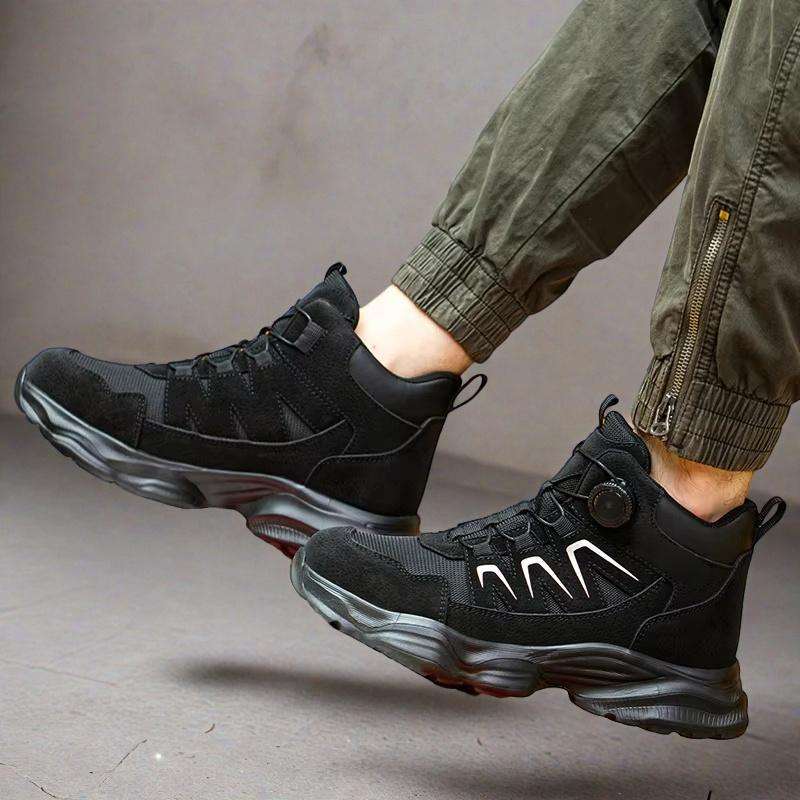 Men's Comfortable Work Shoes Breathable Steel Toe Safety Shoes for Factory Use Light Weight for Winter