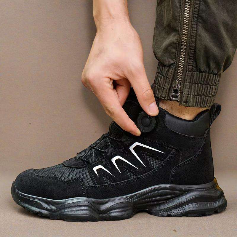 Men's Comfortable Work Shoes Breathable Steel Toe Safety Shoes for Factory Use Light Weight for Winter