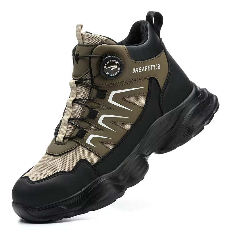 Men's Comfortable Work Shoes Breathable Steel Toe Safety Shoes for Factory Use Light Weight for Winter